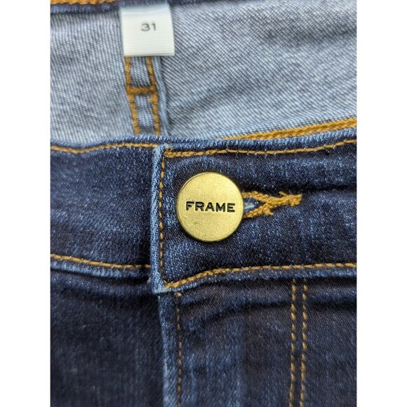 Frame Denim Le Skinny De Jeanne Jeans Size 31 Crop Ankle Wellington Dark Wash - Picture 7 of 14